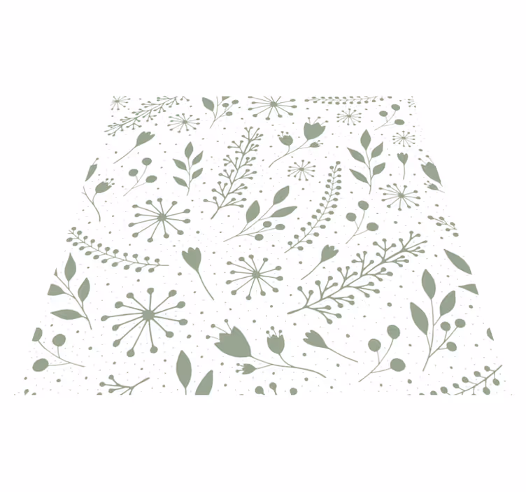 Floral vinyl carpet with sweet green leaves design - TenStickers