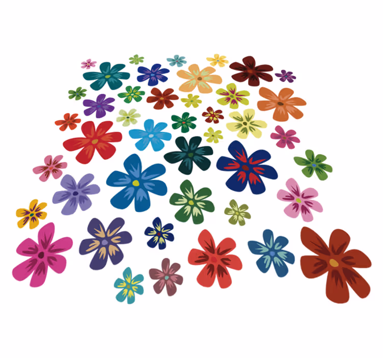 Floral vinyl carpet in colorful flower design - TenStickers