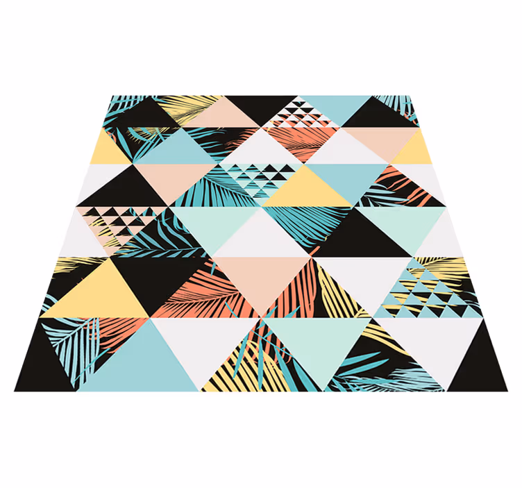 Floral vinyl carpet in tropical triangles design - TenStickers