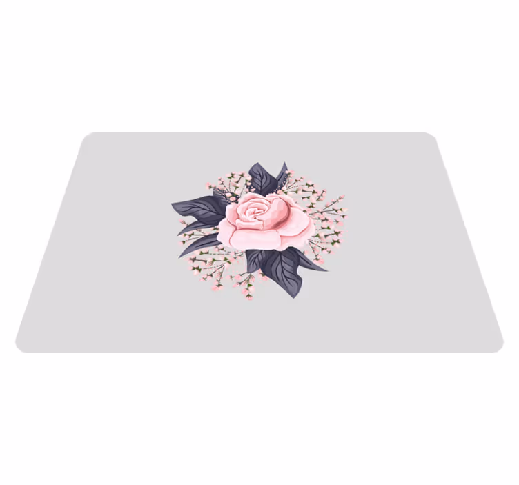 Floral vinyl carpet with stunning pink design - TenStickers