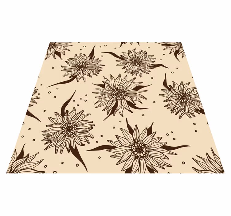 Floral vinyl carpet old sunflower design - TenStickers