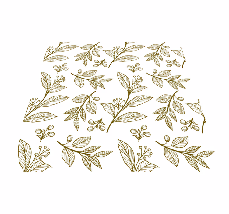 Floral vinyl carpet with botanical leaf pattern - TenStickers