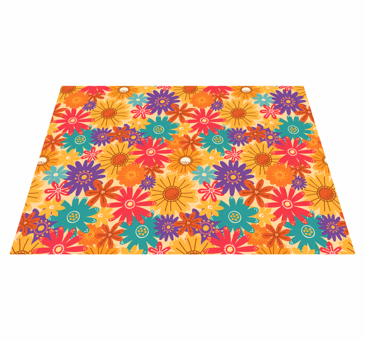 Floral vinyl carpet abundance of flowers - TenStickers