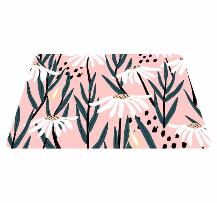 Floral vinyl carpet daisies on a pink background - TenStickers