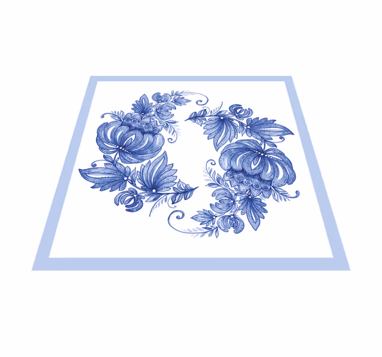 Floral blue design floral vinyl carpet - TenStickers