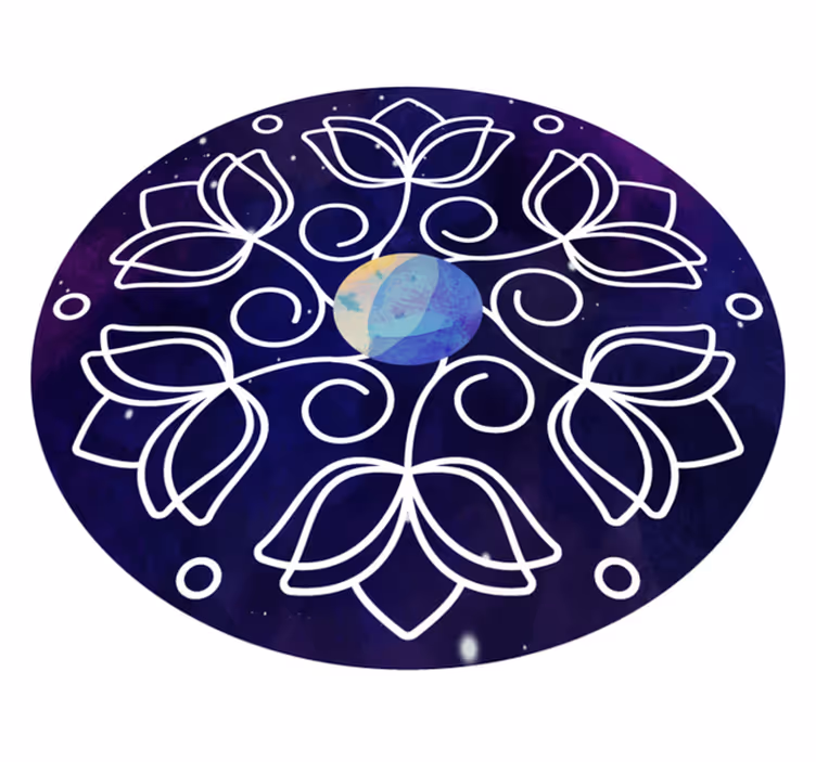 Floral vinyl carpet with lotus flower design - TenStickers