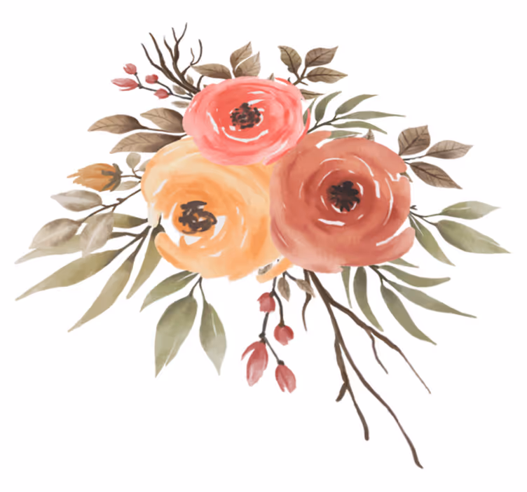 Floral vinyl carpet delightful blossom design - TenStickers