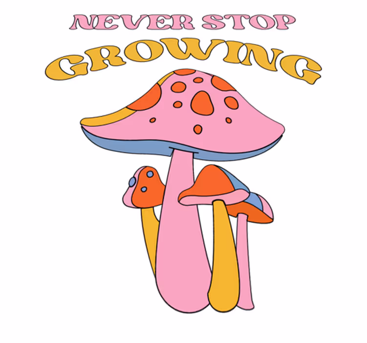 Floral vinyl carpet playful mushroom growth - TenStickers