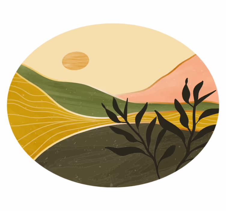 Floral vinyl carpet serene landscape design - TenStickers