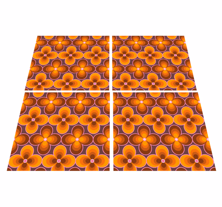 Floral vinyl carpet botanical inspired design - TenStickers