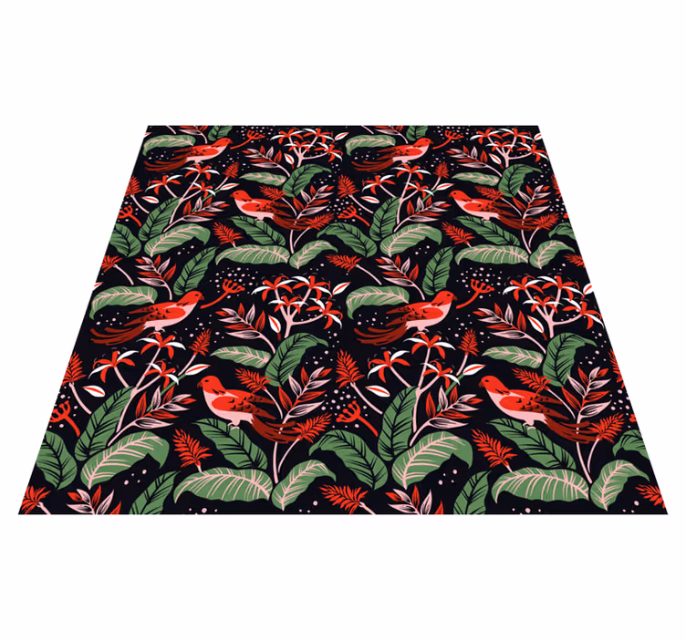 Tropical floral design floral vinyl carpet - TenStickers