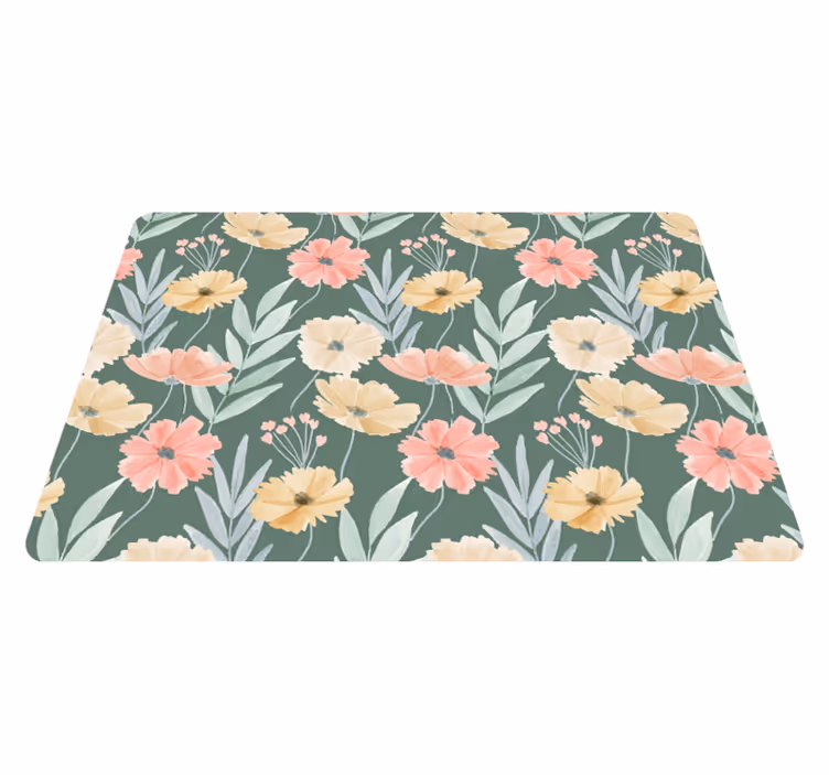 Floral vinyl carpet with original watercolor design - TenStickers