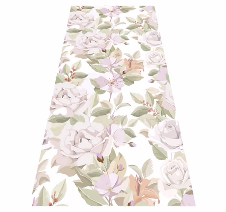 Floral vinyl carpet with elegant floral design - TenStickers