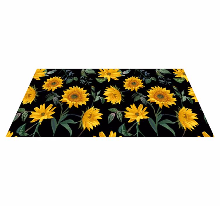 Vintage sunflower floral vinyl carpet - TenStickers