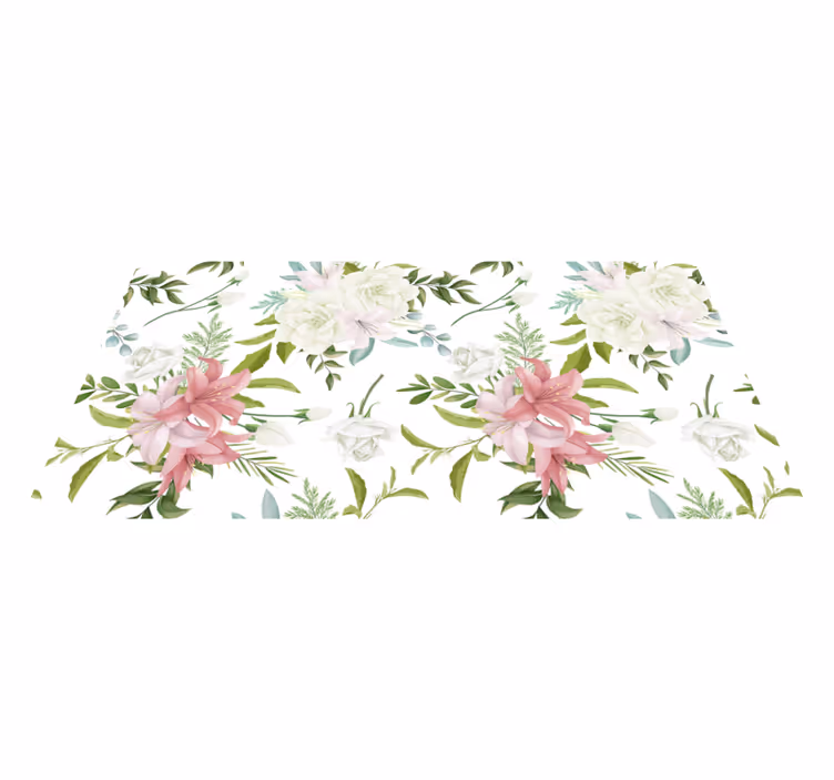 Floral vinyl carpet in a minimalistic garden - TenStickers