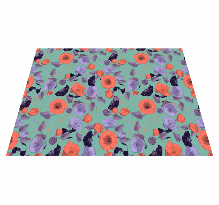 Graceful poppies floral vinyl carpet - TenStickers