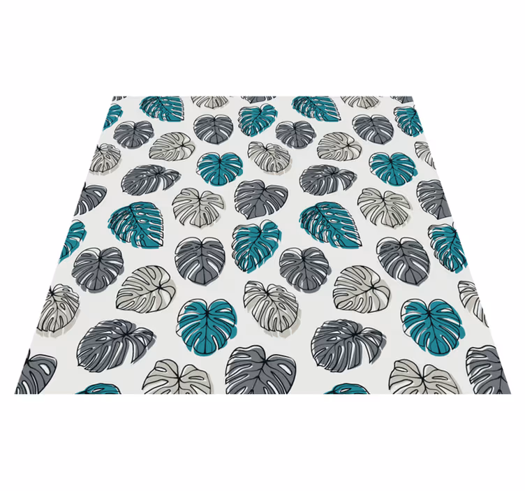 Floral vinyl carpet with abstract tropical leaves - TenStickers