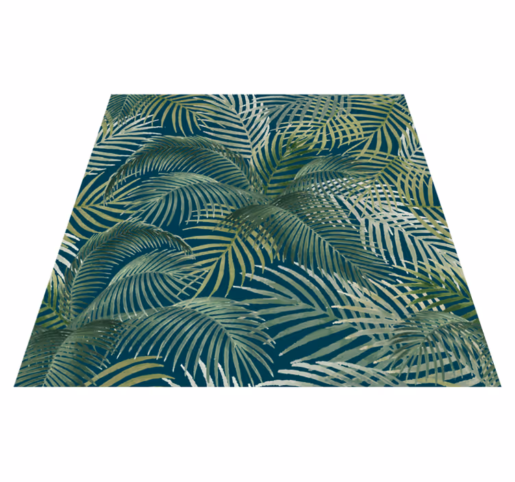 Floral vinyl carpet tropical leaf design - TenStickers