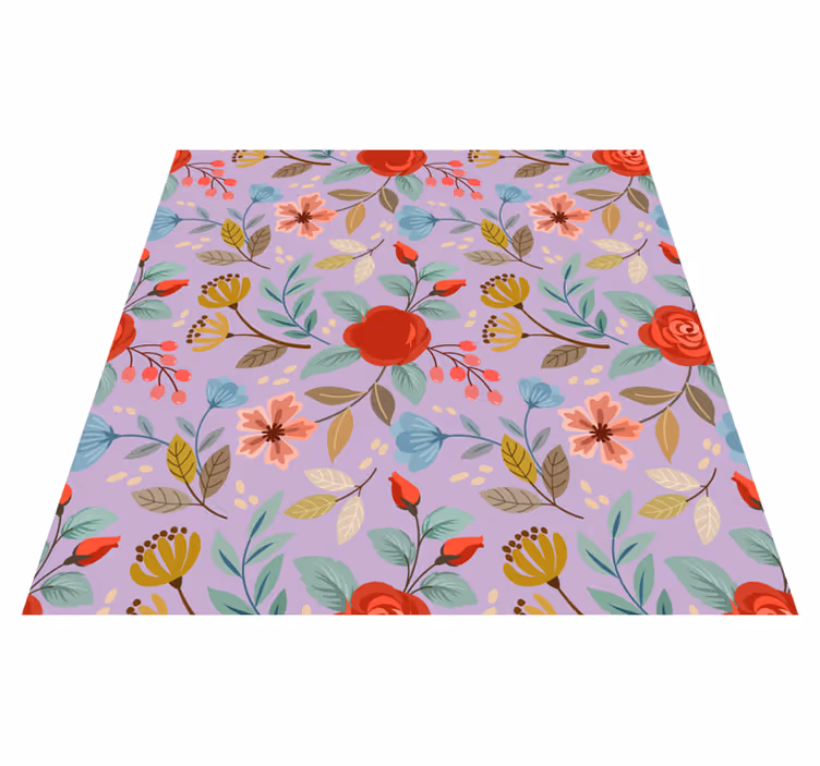 Colorful flowers floral vinyl carpet - TenStickers