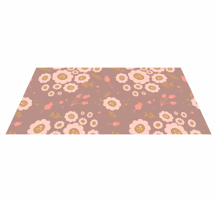 Floral vinyl carpet in pastel colored pattern - TenStickers