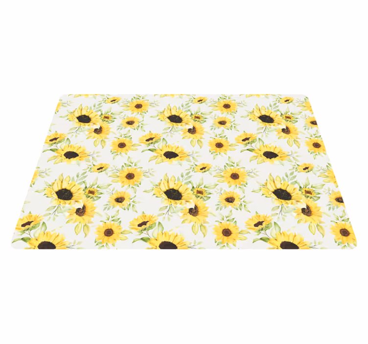 Floral vinyl carpet with beautiful sunflower pattern - TenStickers