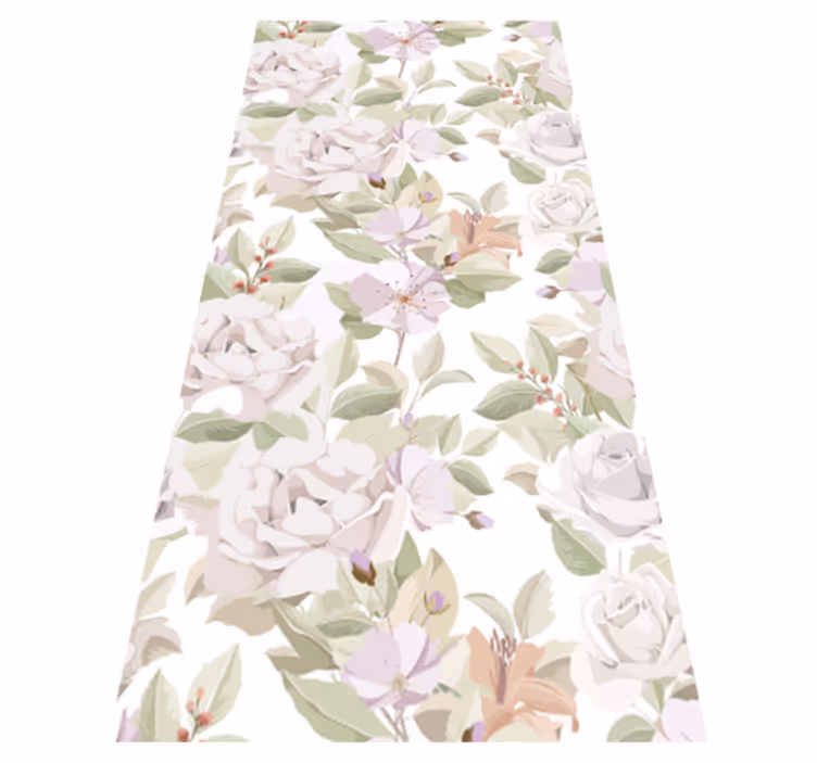 Floral vinyl carpet with elegant floral design - TenStickers