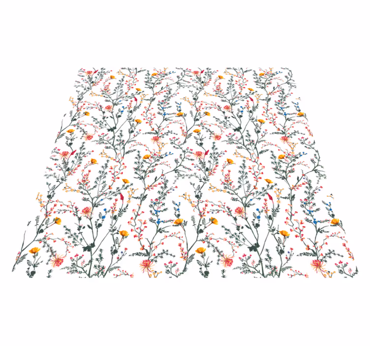 Floral vinyl carpet with delicate garden flowers - TenStickers