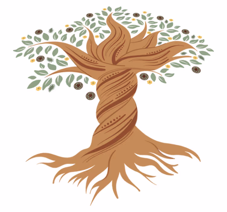 Floral vinyl carpet tree of life twisted design - TenStickers