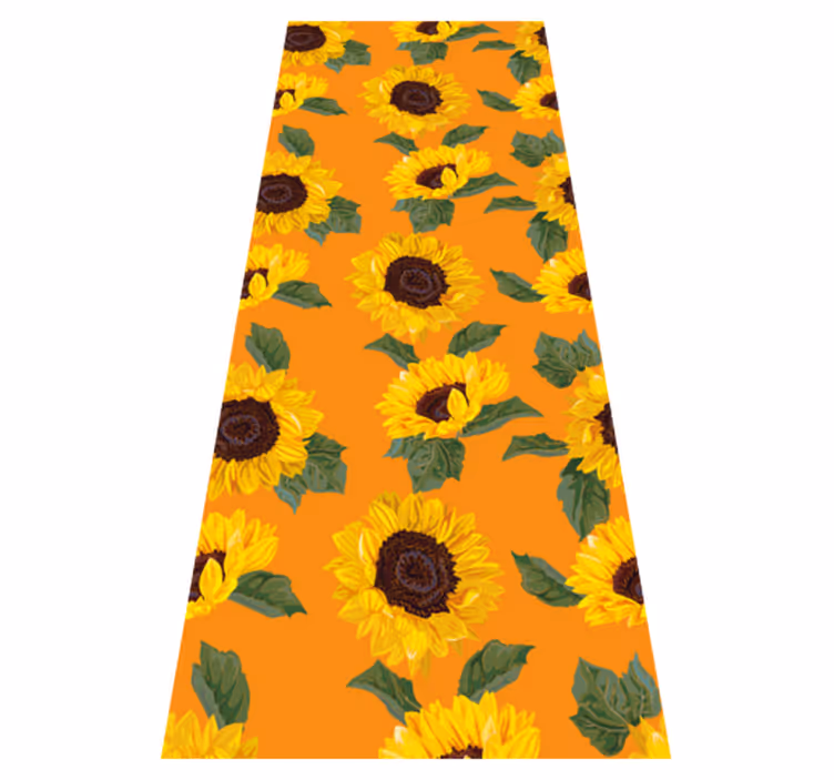 Floral vinyl carpet in orange sunflower design - TenStickers