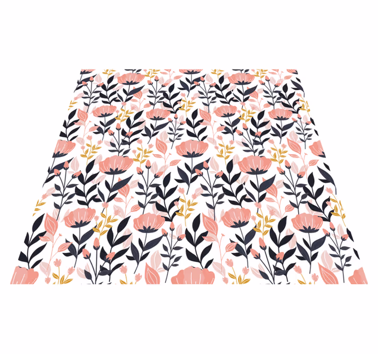 Floral vinyl carpet with pink blooms - TenStickers