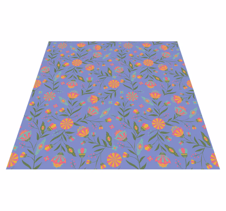 Floral vinyl carpet with adorable kids design - TenStickers