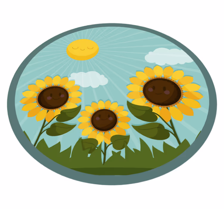 Floral vinyl carpet flowers in the sun - TenStickers