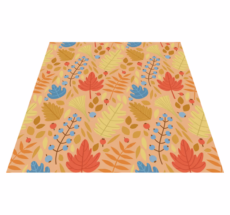 Floral vinyl carpet cute autumn leaves design - TenStickers