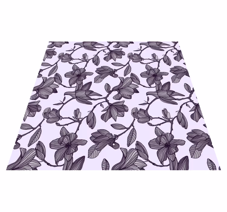 Cute magnolia design floral vinyl carpet - TenStickers