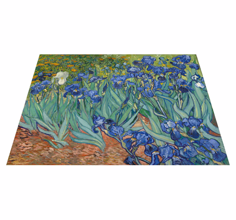 Floral vinyl carpet inspired by van gogh flowers - TenStickers