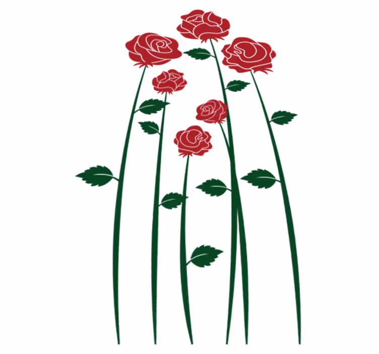Dining room vinyl carpet red roses - TenStickers