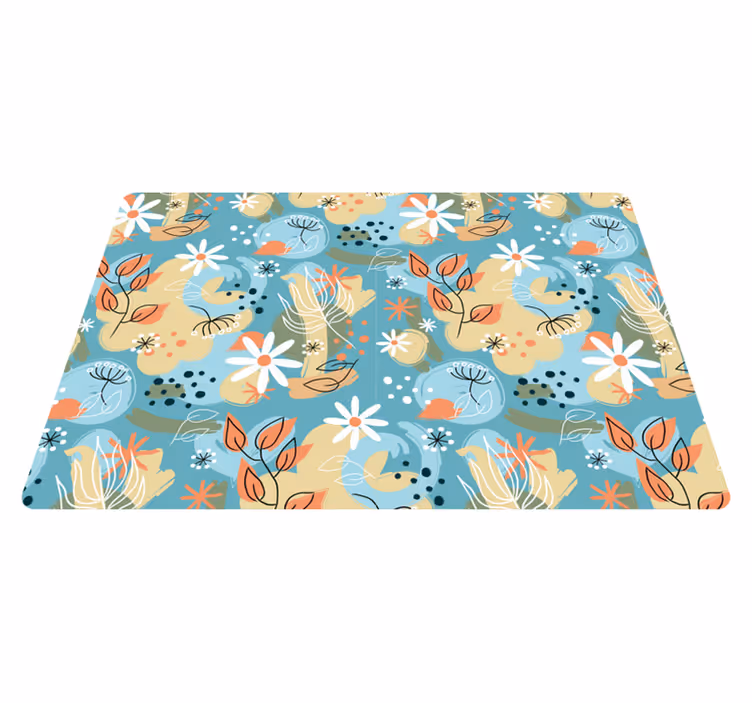 Flower rug abstract floral design - TenStickers