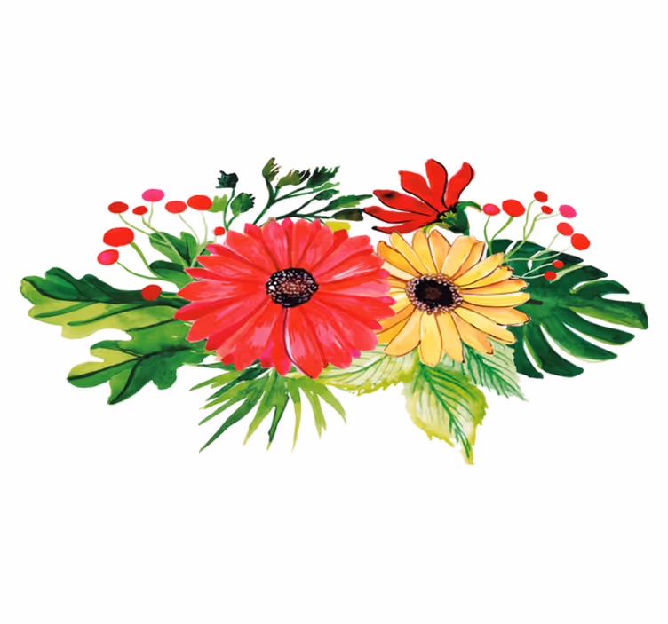 Floral vinyl carpet with elegant horizontal design - TenStickers