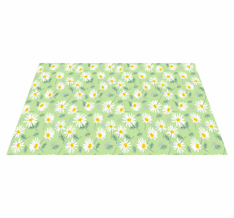 Floral vinyl carpet with spring daisy pattern - TenStickers