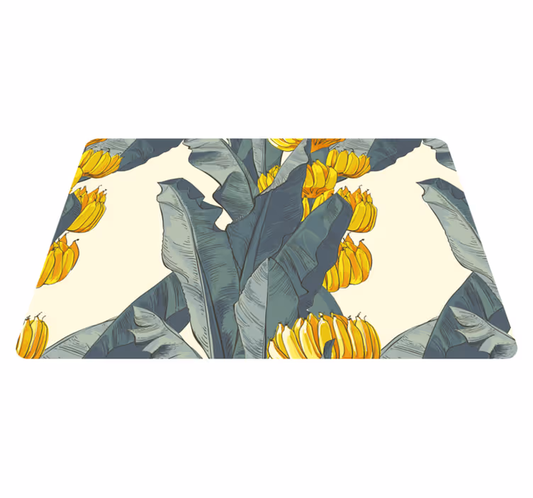 Floral vinyl carpet with banana tree artistic pattern - TenStickers