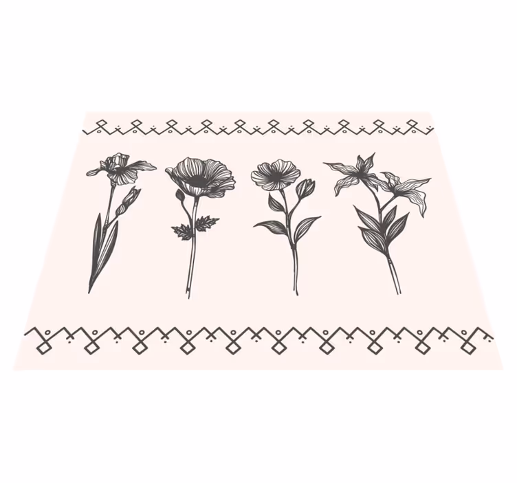 Floral vinyl carpet realistic vintage botany - TenStickers