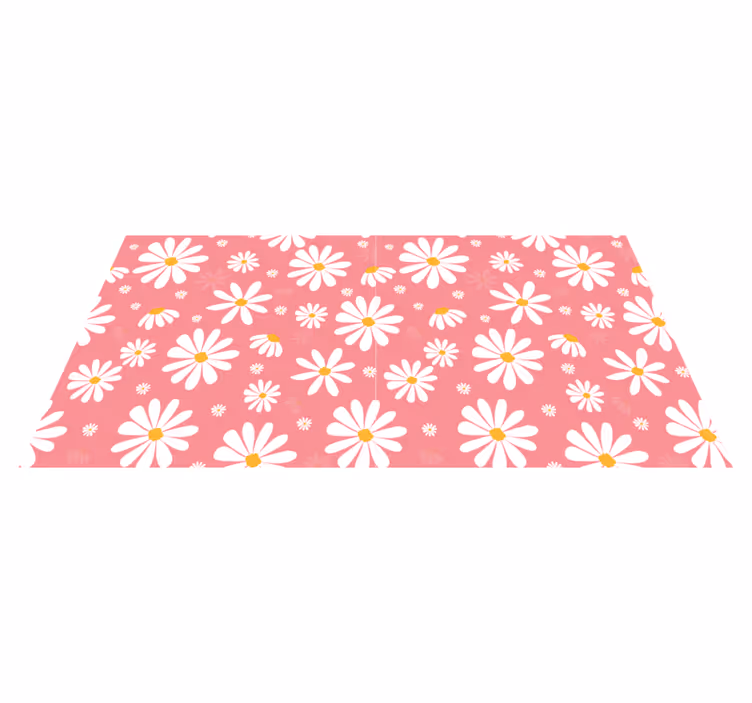 Floral vinyl carpet with vintage daisy flowers - TenStickers