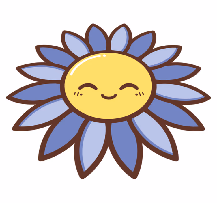 Floral vinyl carpet silhouette joyful purple bloom - TenStickers