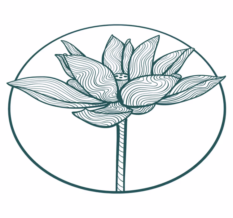 Floral vinyl carpet lotus flower blossom design - TenStickers
