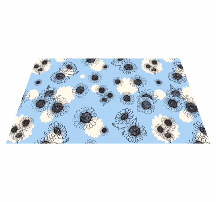 Floral vinyl carpet daisies seamless modern design - TenStickers