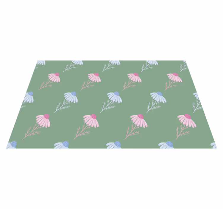 Floral vinyl carpet with chamomile daisy design - TenStickers