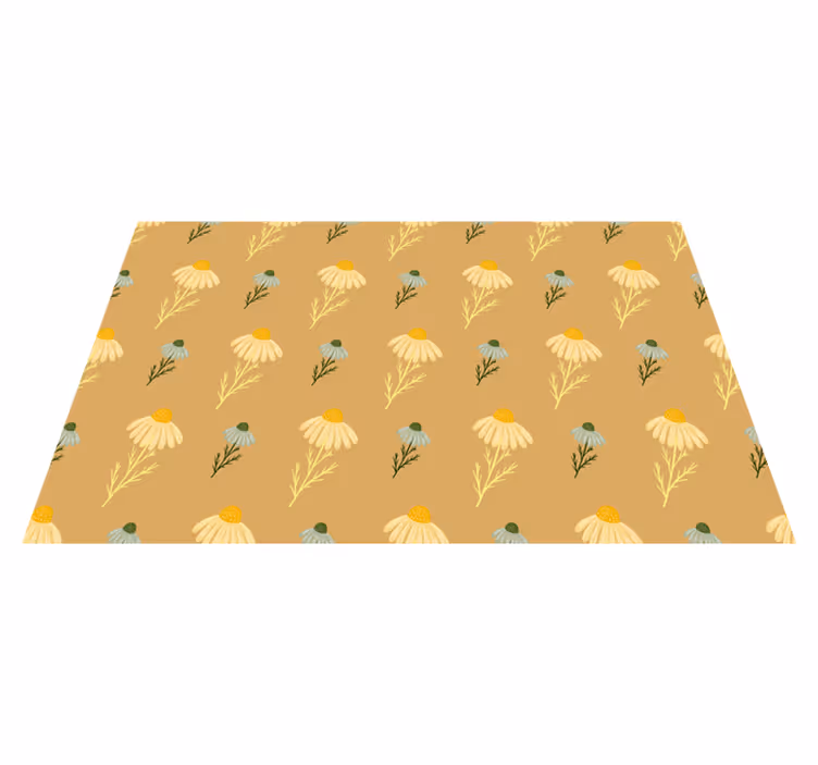 Floral vinyl carpet with natural chamomile pattern - TenStickers