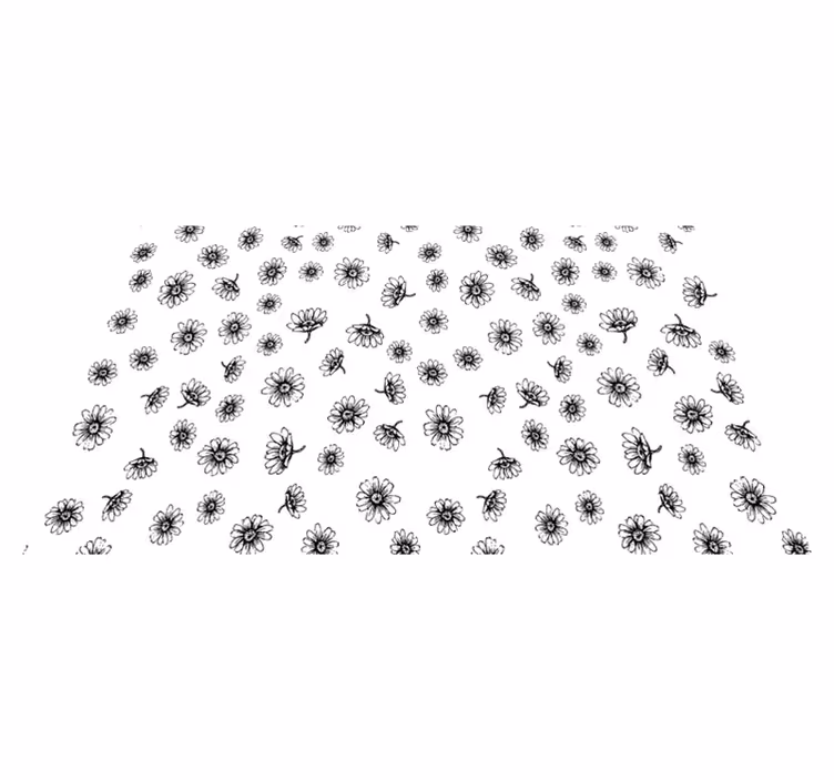 Floral vinyl carpet set outline daisy flowers - TenStickers