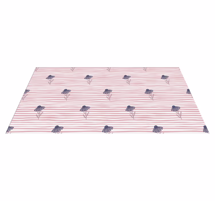 Floral vinyl carpet with purple daisy pattern - TenStickers