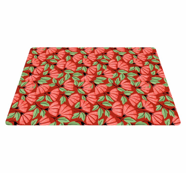Floral vinyl carpet in vintage red pattern - TenStickers